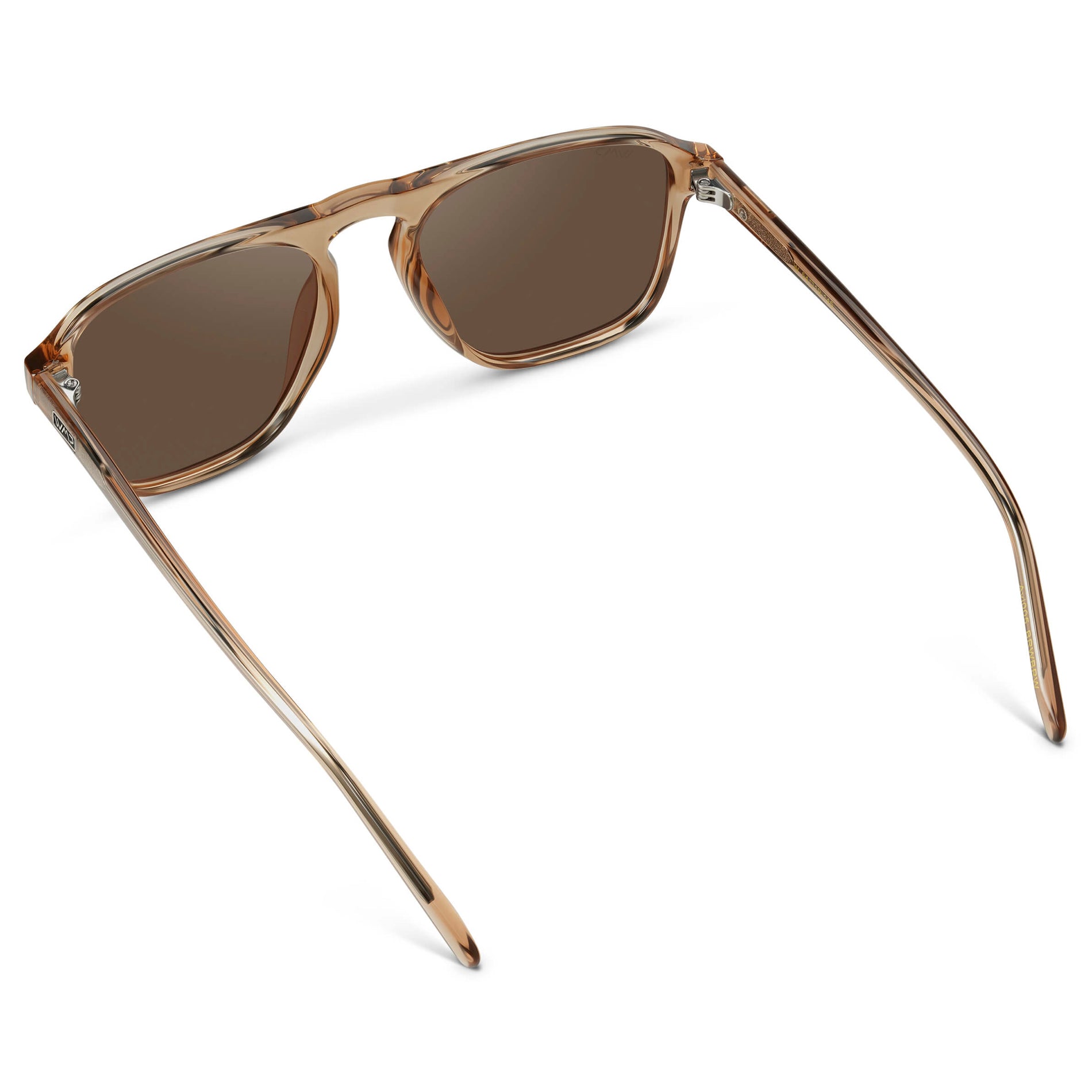 Light Crystal Brown / Brown Lens || Brown Single Bridge Aviator Sunglasses with Brown Polarized Lenses