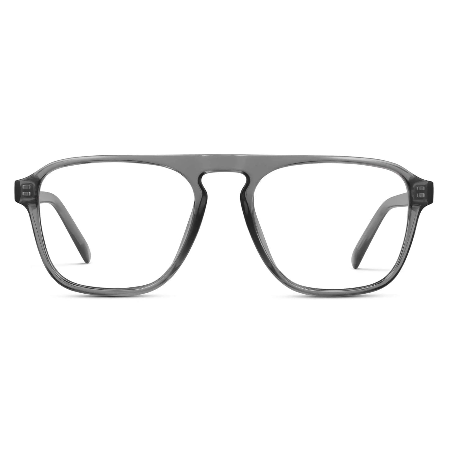 Graphite Grey || Men's Aviator Prescription Glasses with Graphite Grey Frame and Clear Lenses on a white background