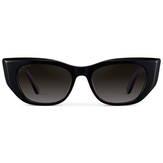 Black / Oak Brown Gradient Lens || Women's Polarized Sunglasses with black acetate frame and oak brown gradient lens
