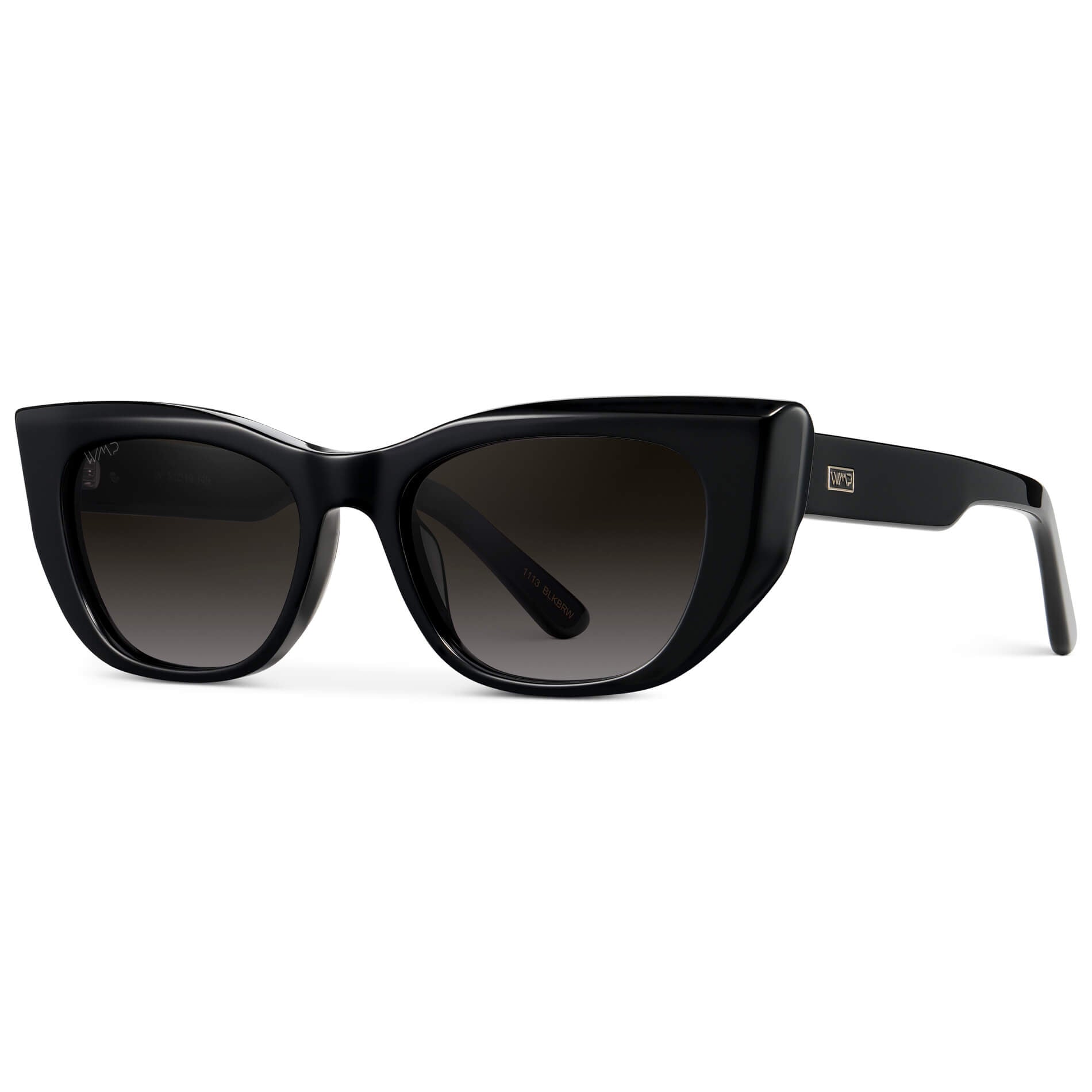 Black / Oak Brown Gradient Lens || Women's Polarized Sunglasses with black acetate frame and oak brown gradient lens