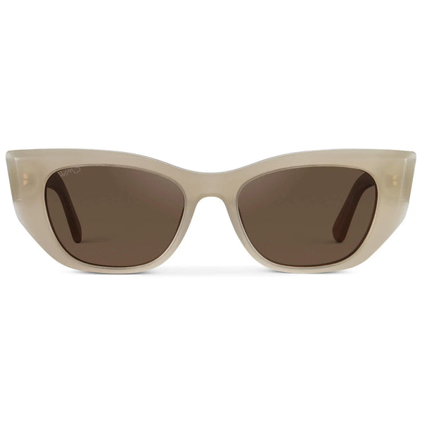 Evelyn | Polarized - Pearl Beige / Brown Lens