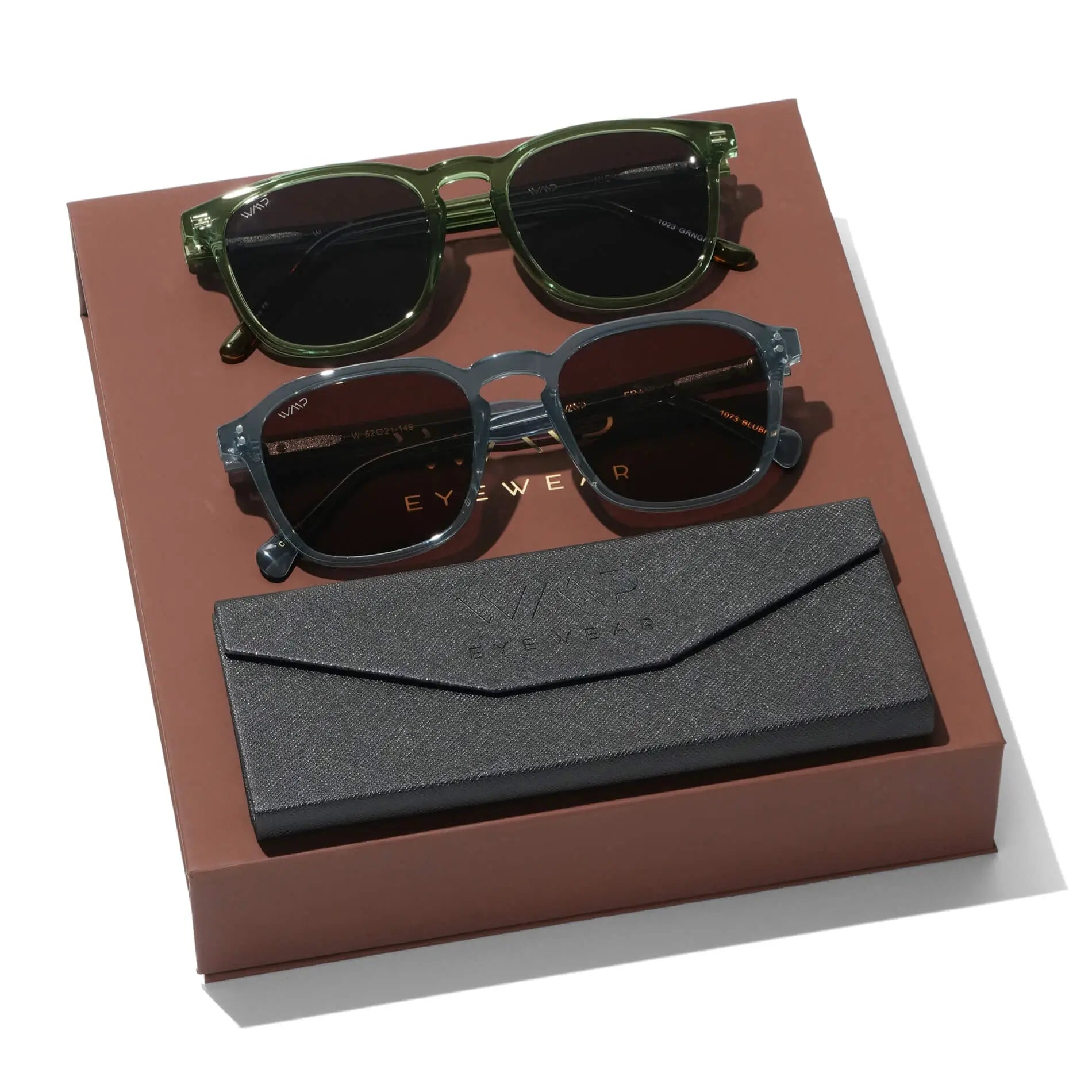 Francis and Nick || Sunglasses Gift Kit for Men featuring Best Selling styles Nick in Emerald Green and Francis in Crystal Stone Blue