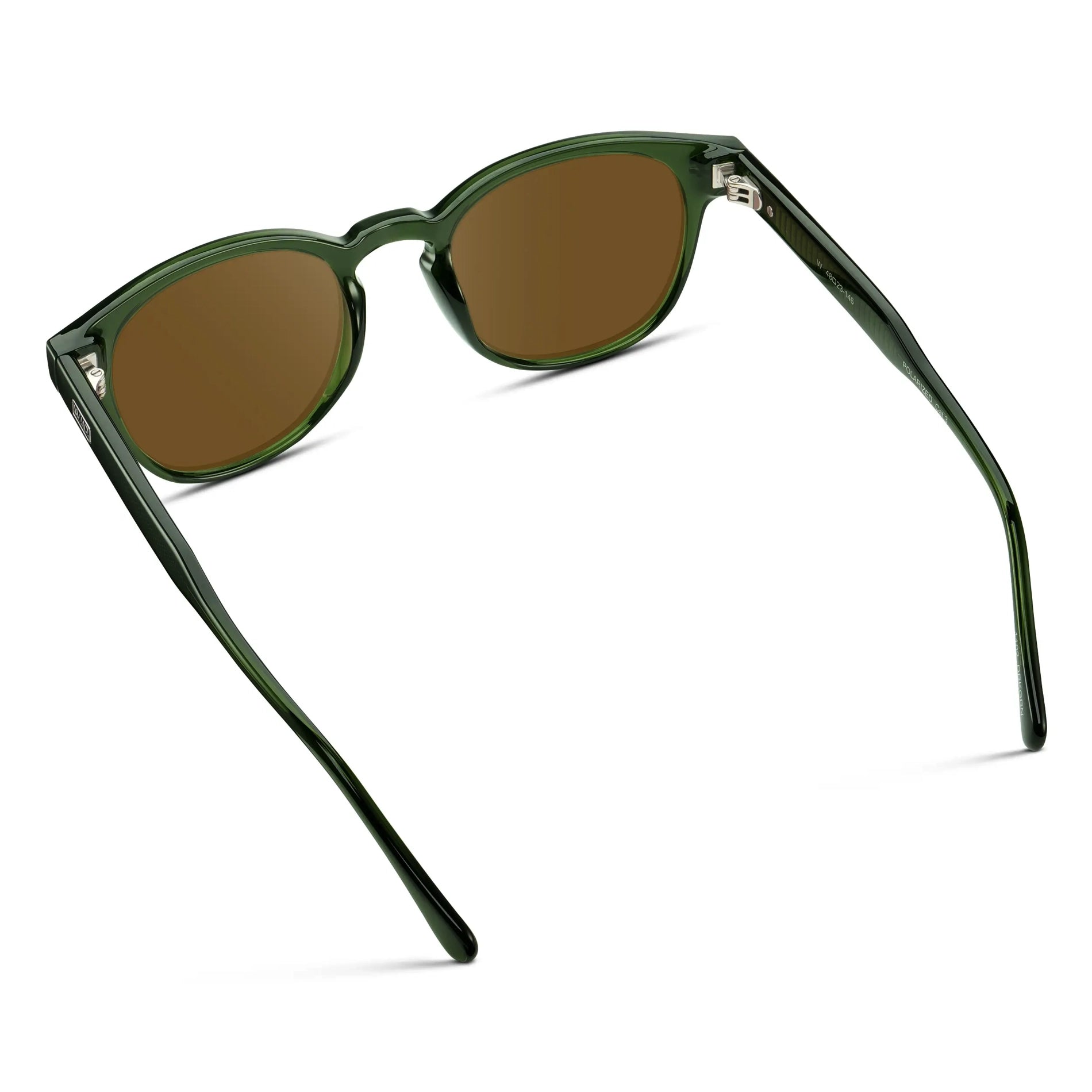 Jade Green / Amber Lens || Men's Retro-Inspired Round Prescription Sunglasses with Jade Green Acetate Frame and Prescription Brown Lenses