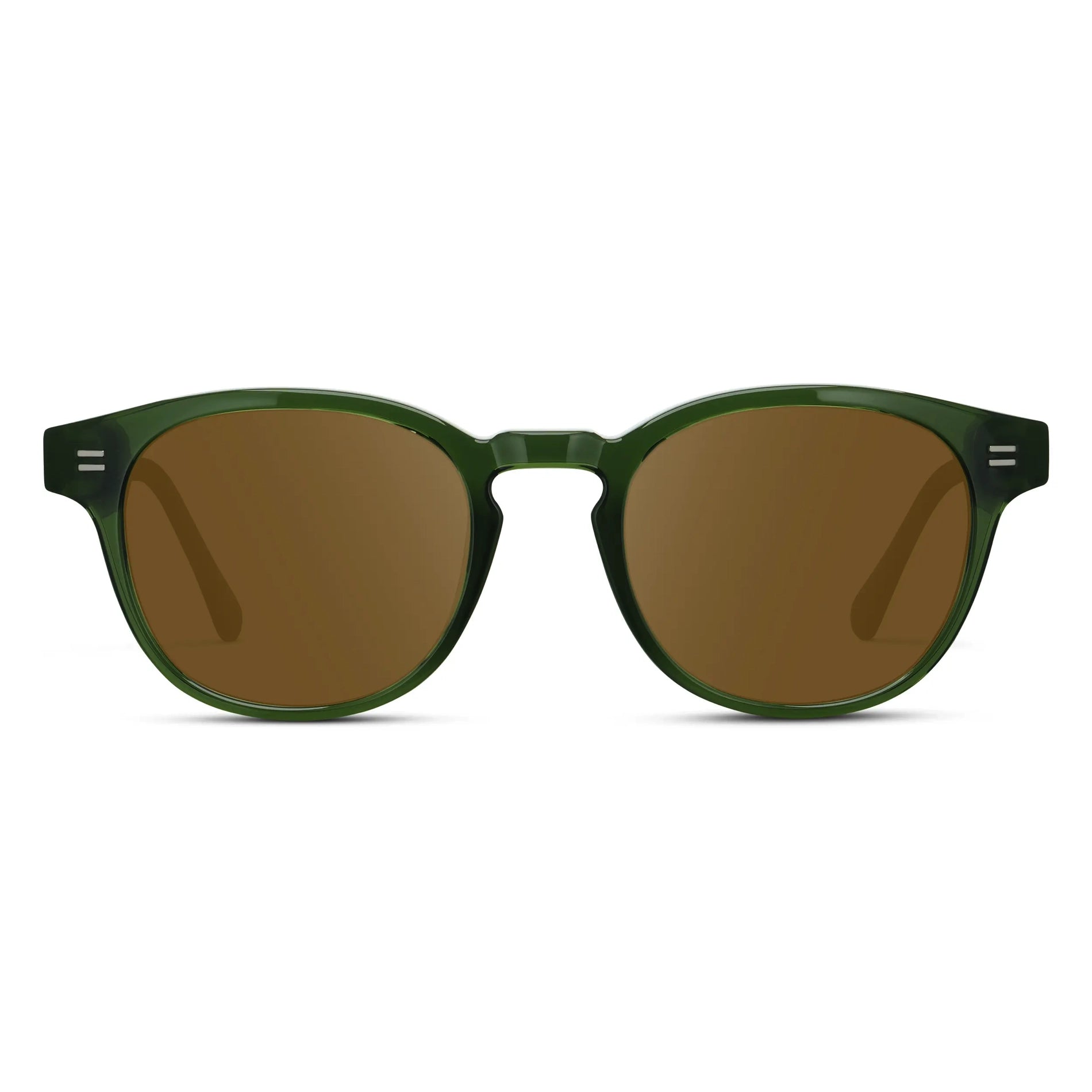 Jade Green / Amber Lens || Men's Retro-Inspired Round Prescription Sunglasses with Jade Green Acetate Frame and Prescription Brown Lenses