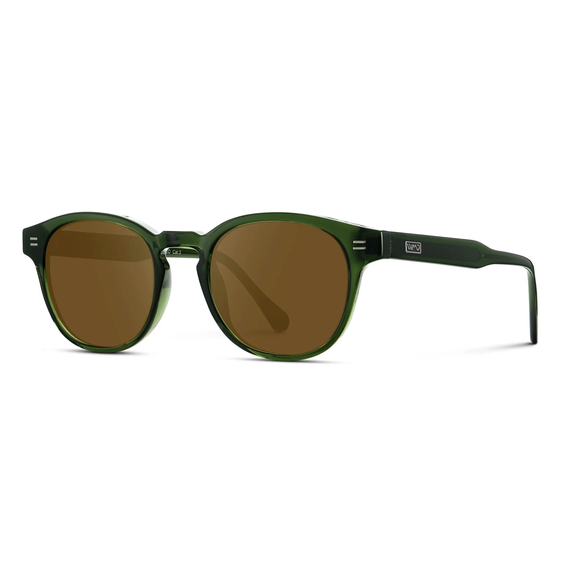 Jade Green / Amber Lens || Men's Retro-Inspired Round Prescription Sunglasses with Jade Green Acetate Frame and Prescription Brown Lenses