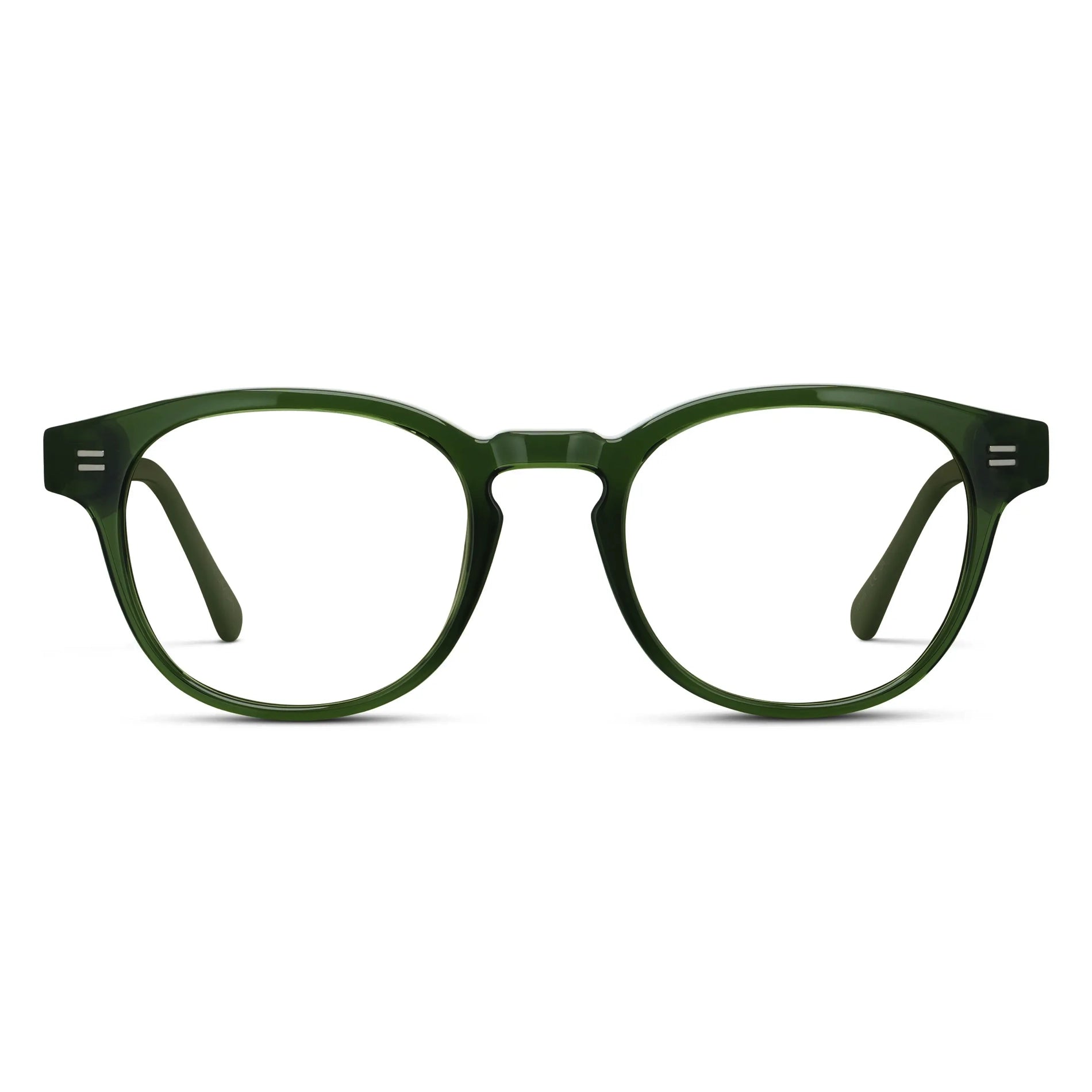 Jade Green || Men's Retro-Inspired Round Prescription Eyeglasses with Jade Green Acetate Frame and Clear Prescription Lenses