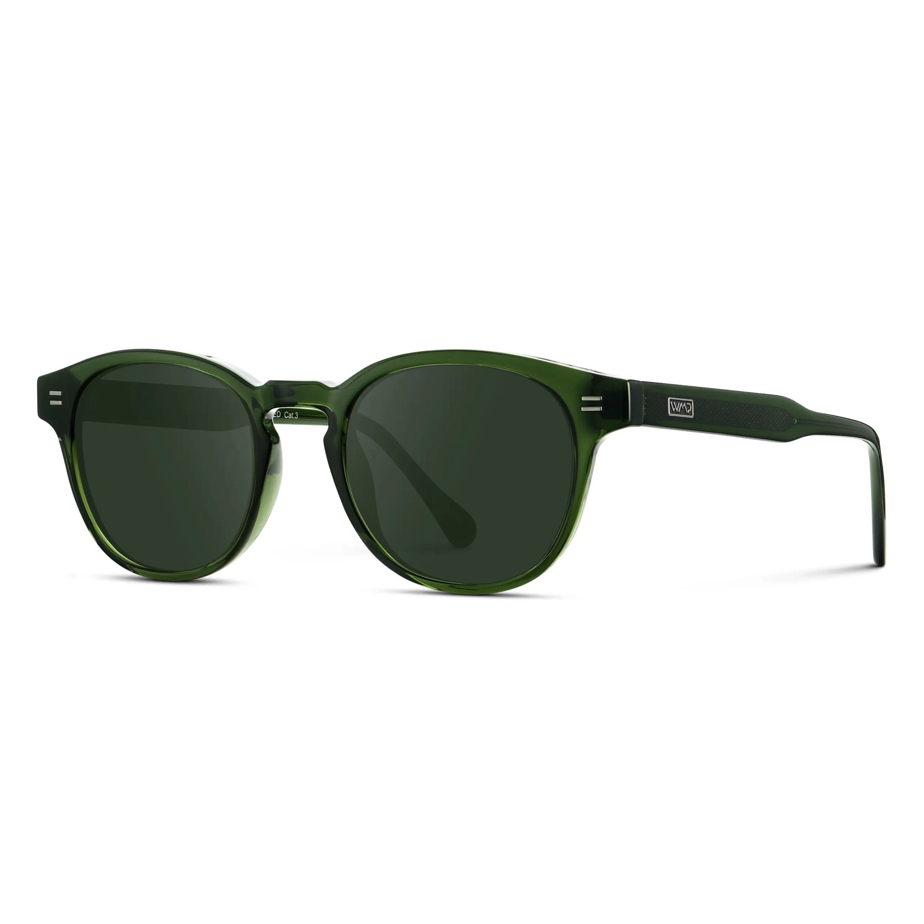Jade Green / G15 Lens || Men's Retro-Inspired Round Prescription Sunglasses with Jade Green Acetate Frame and Prescription Green Lenses