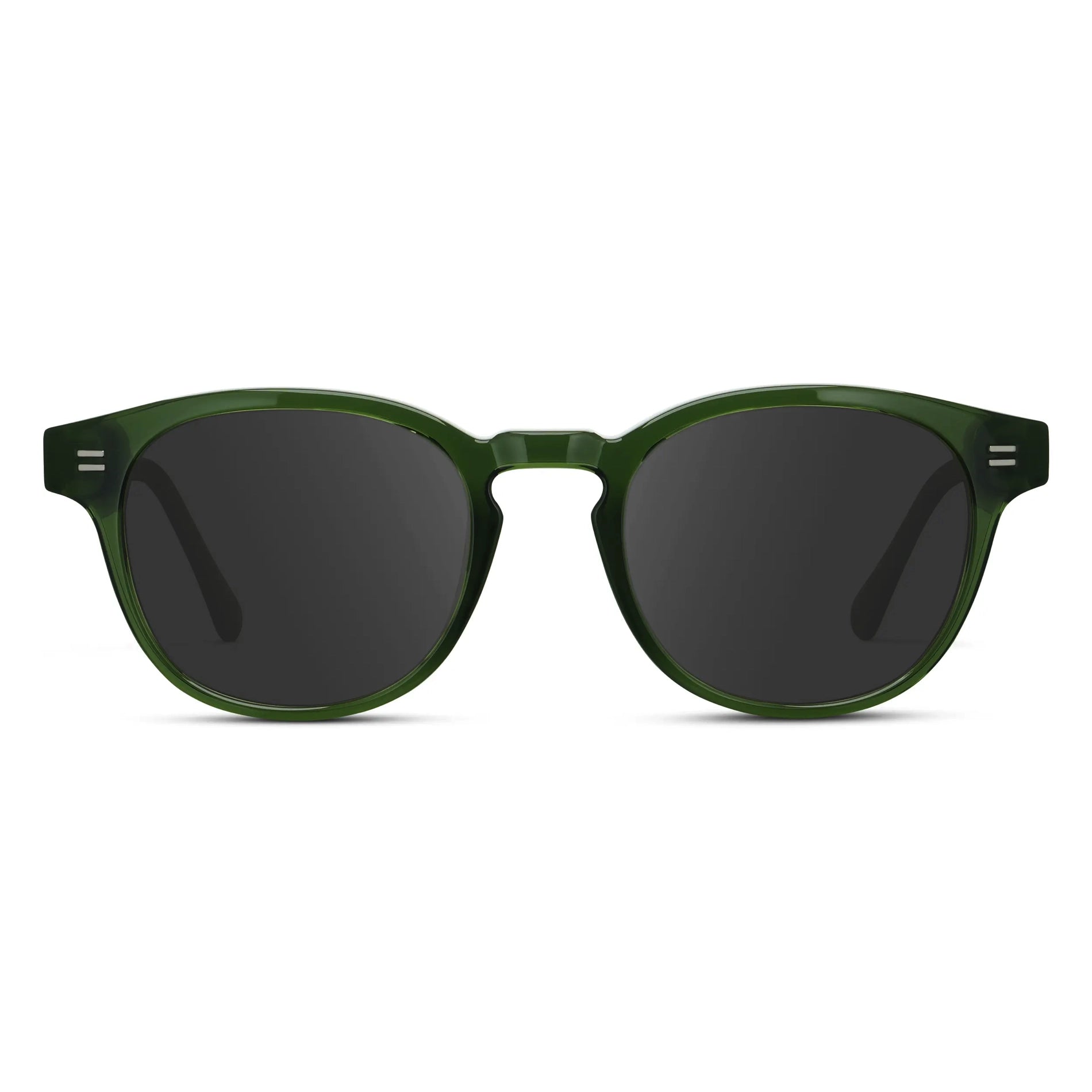 Jade Green / Grey Lens || Men's Retro-Inspired Round Prescription Sunglasses with Jade Green Acetate Frame and Prescription Grey Lenses
