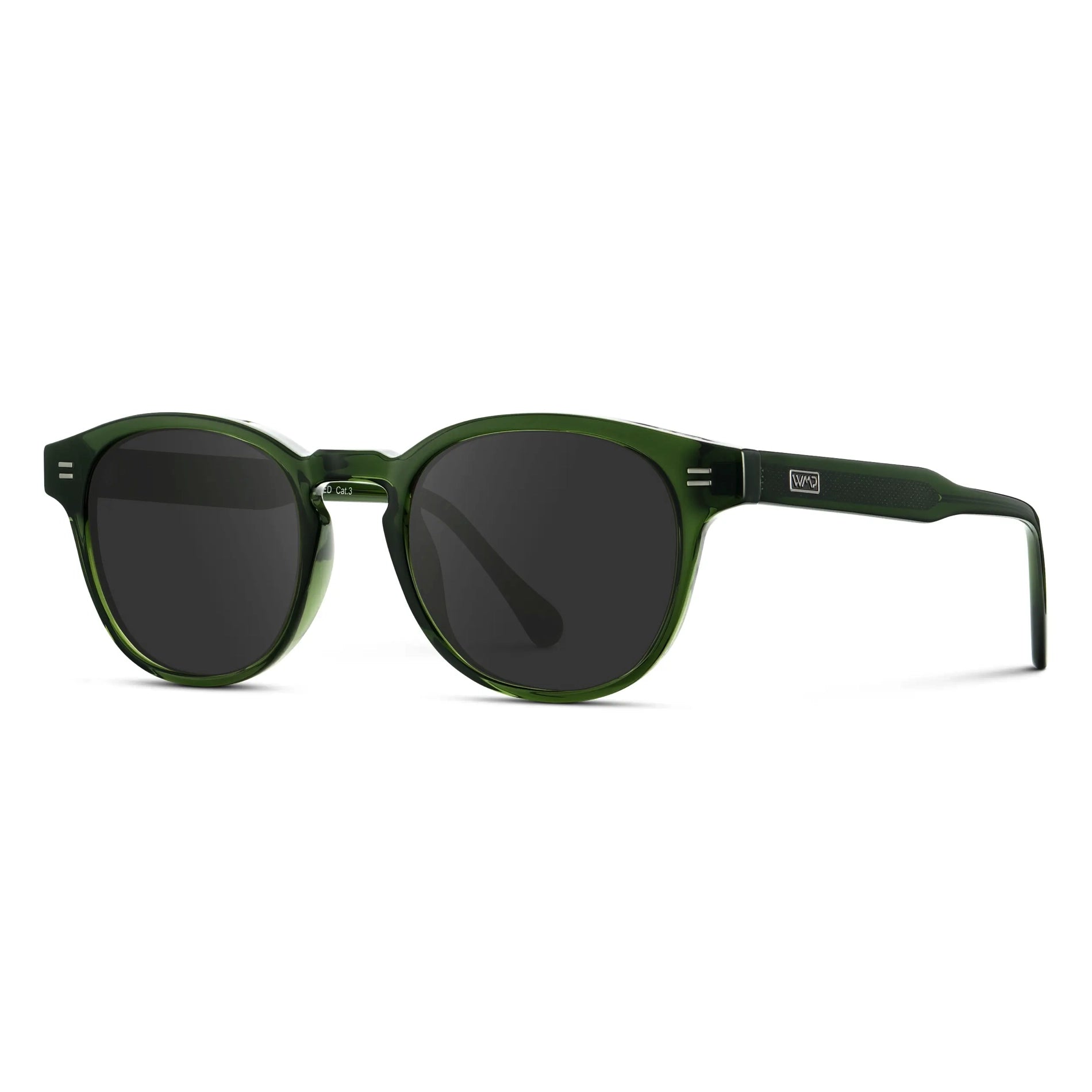 Jade Green / Grey Lens || Men's Retro-Inspired Round Prescription Sunglasses with Jade Green Acetate Frame and Prescription Grey Lenses