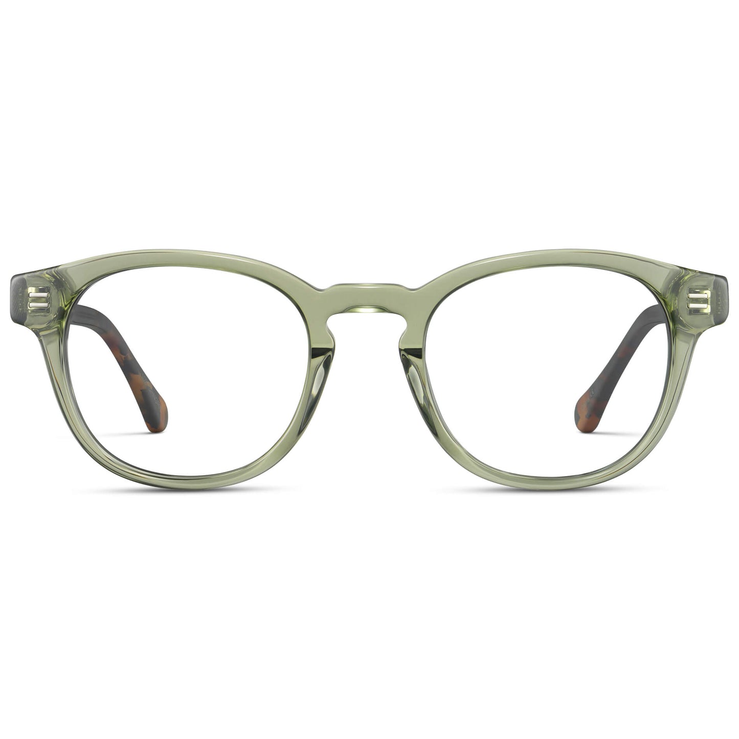 Palm Green || Men's Retro-Inspired Round Prescription Eyeglasses with Light Green Acetate Frame and Clear Prescription Lenses