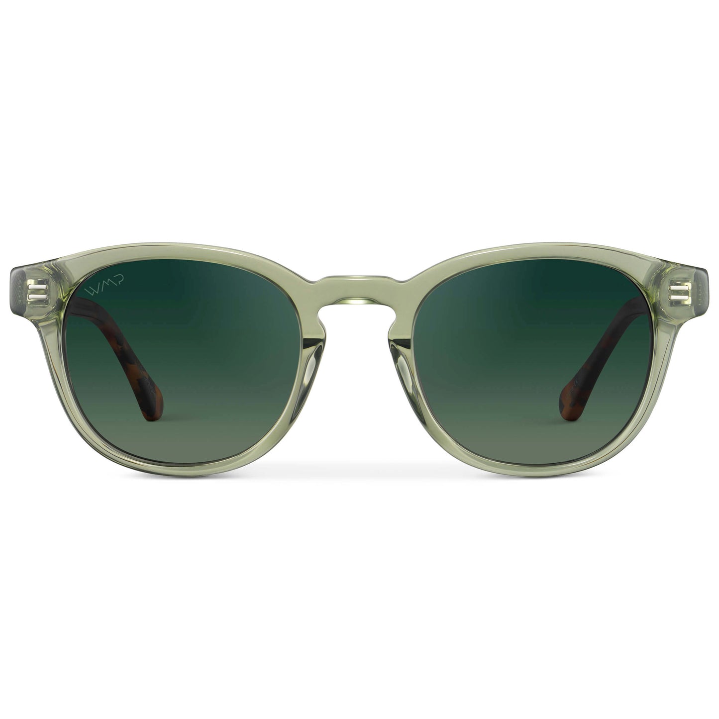 Palm Green / Smoke Green Gradient Lens || Men's Round Polarized Sunglasses with Green Acetate Frame and Smoke Green Gradient Lens