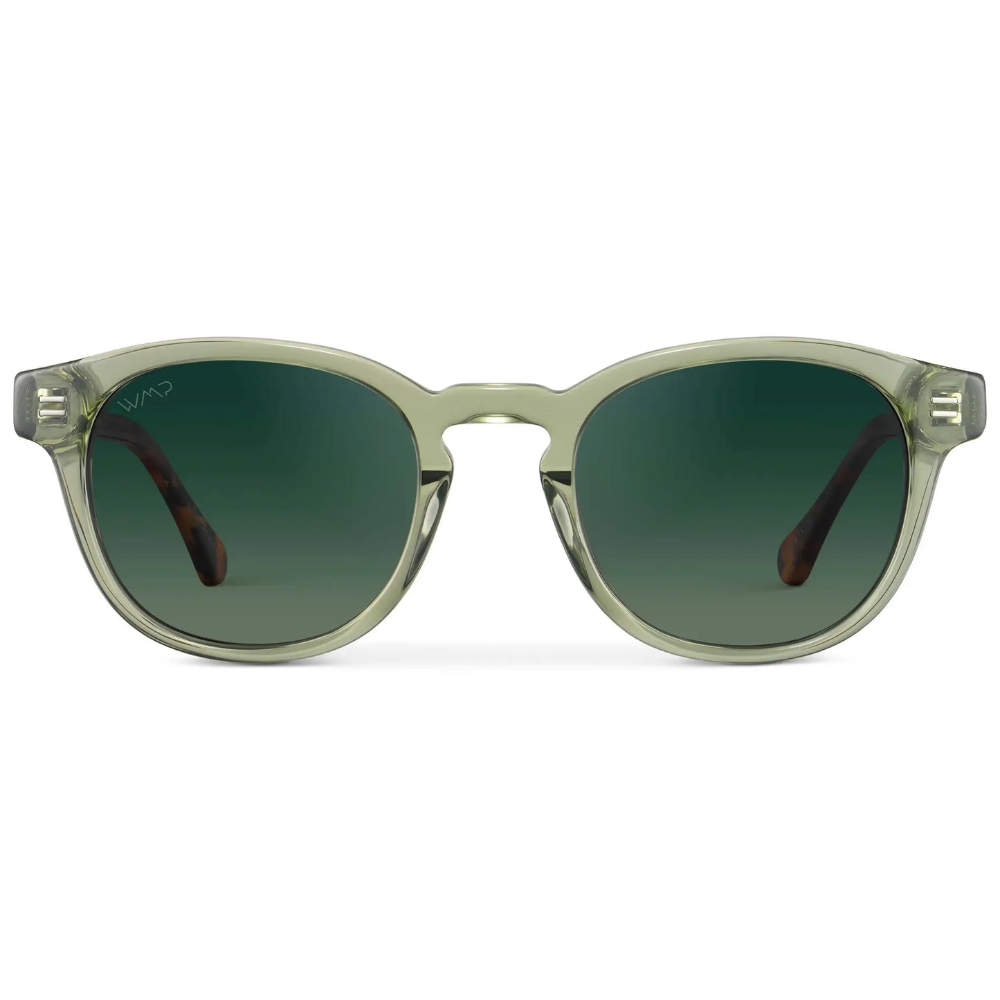 Palm Green / Smoke Green Gradient Lens || Men's Round Polarized Sunglasses with Green Acetate Frame and Smoke Green Gradient Lens