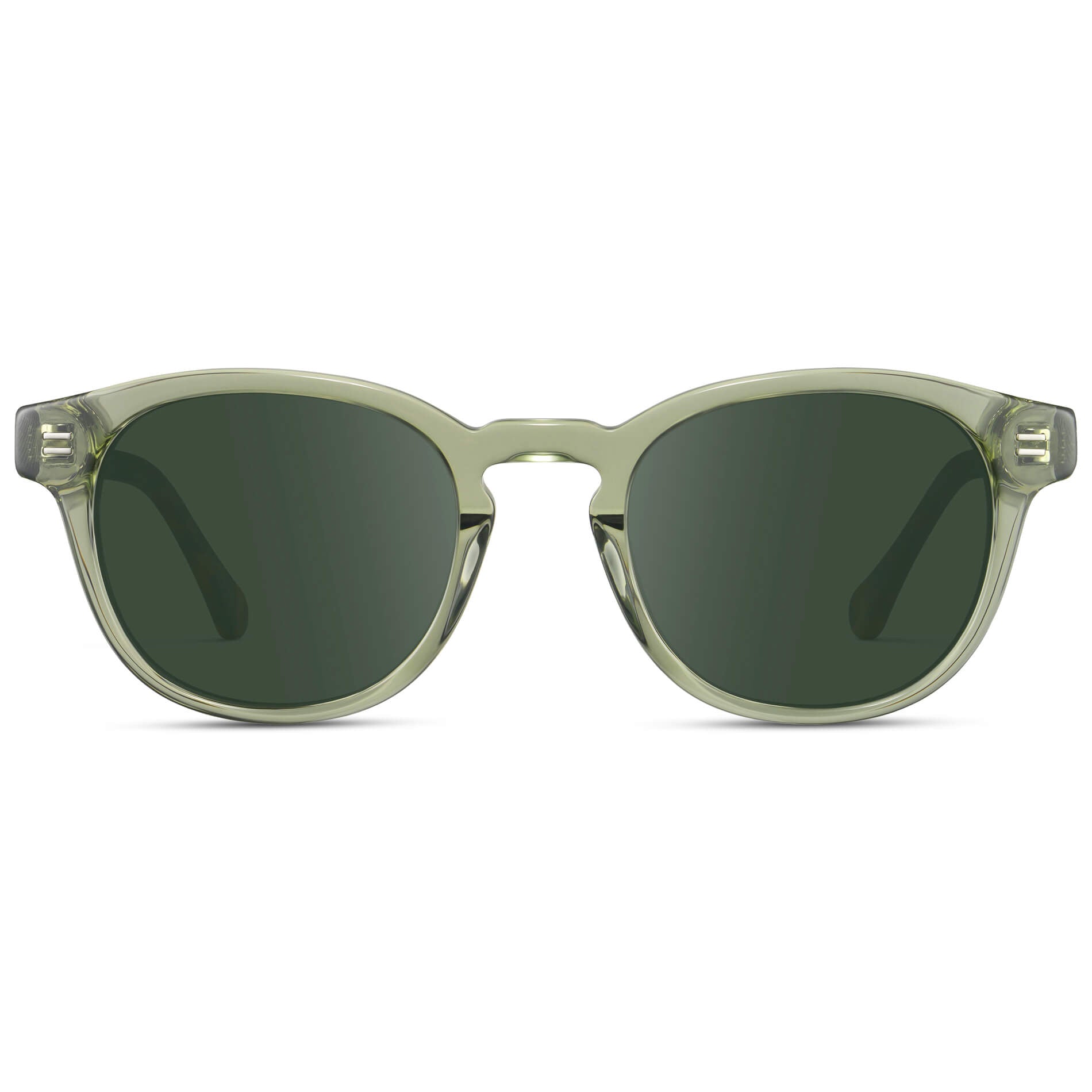Palm Green / G15 Lens || Men's Retro-Inspired Round Prescription Sunglasses with Light Green Acetate Frame and Green Prescription Lenses