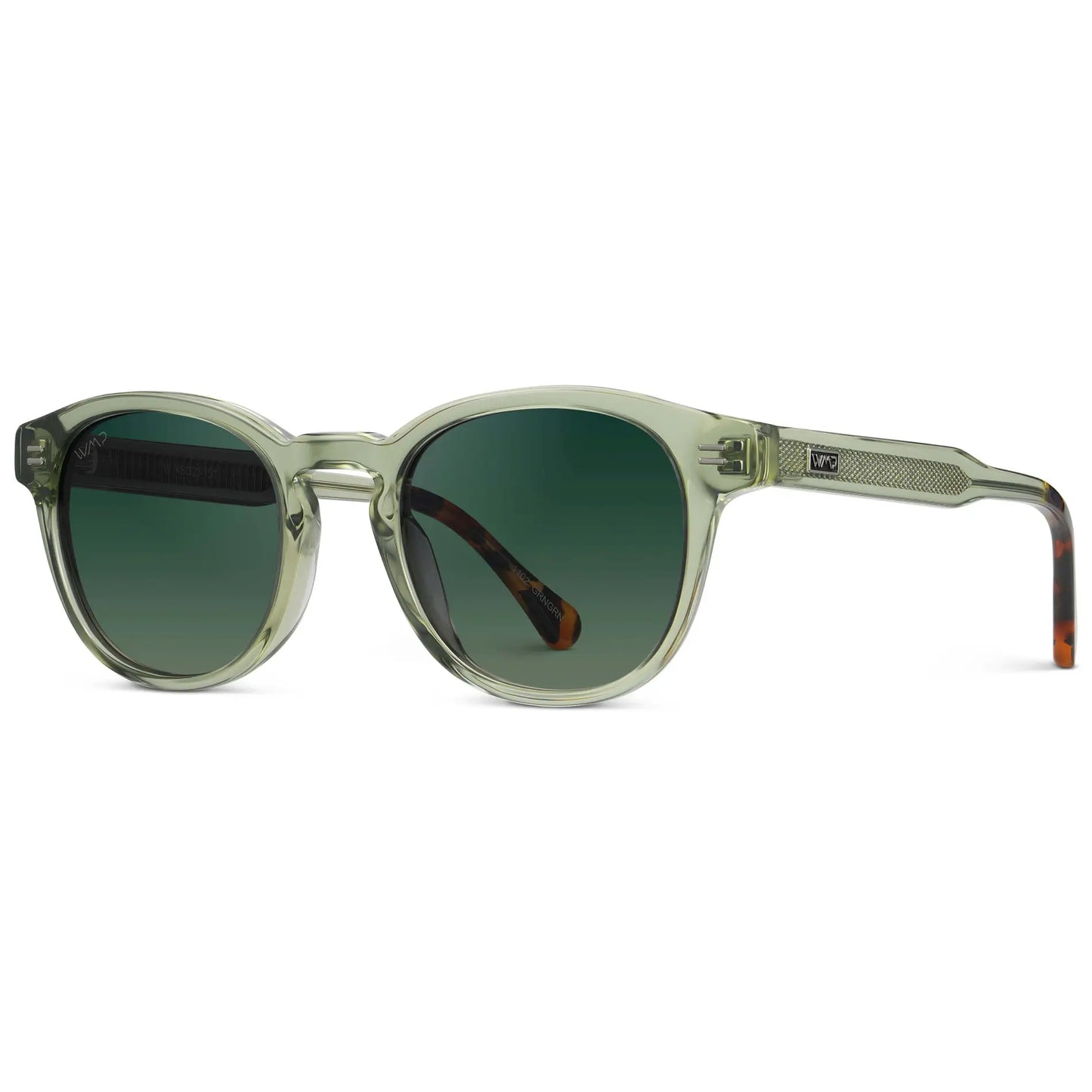 Palm Green / Smoke Green Gradient Lens || Men's Round Polarized Sunglasses with Green Acetate Frame and Smoke Green Gradient Lens