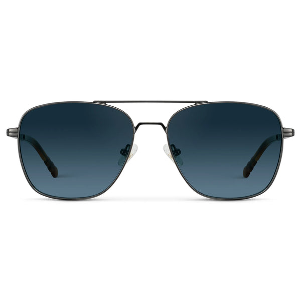Fox - Gunmetal / Deep Blue Gradient Lens