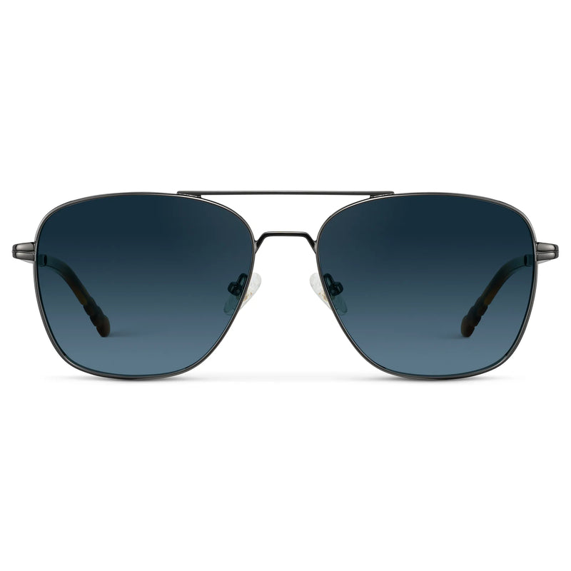 Fox - Gunmetal / Deep Blue Gradient Lens