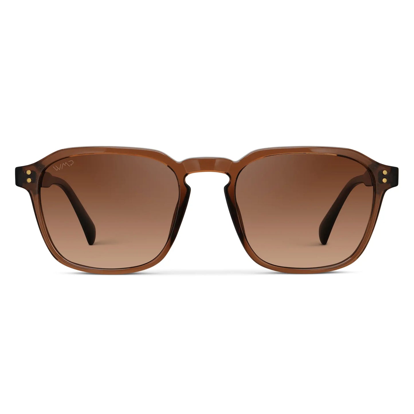 Terracotta Brown / Copper Brown Gradient Lens || Men's Terracotta Brown Geometric Square Frame Sunglasses with Copper Brown Gradient Polarized Lenses