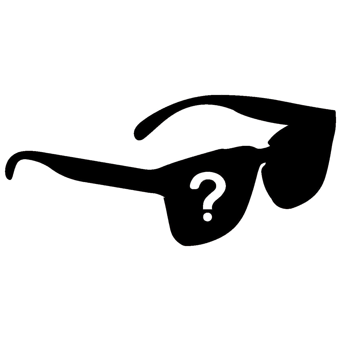 black silhouette of sunglasses indicating free mystery pair