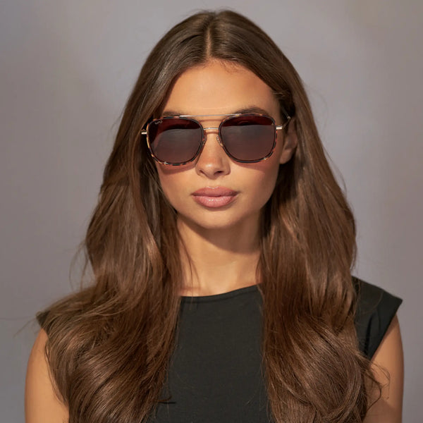 Gia | Polarized - Ruby Tortoise / Brown Gradient Lens