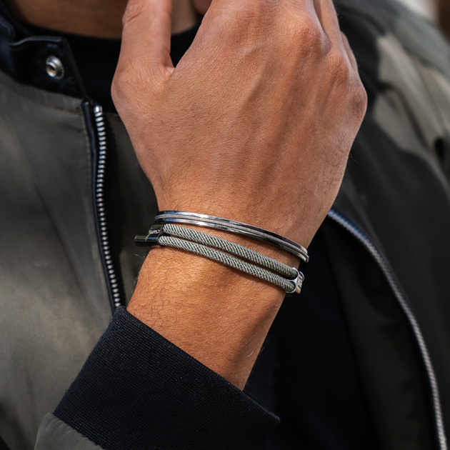 Poly Rope & Stainless Steel Cuff Bracelets