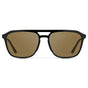 Black / Amber || Men's Double Bridge Aviator Prescription Sunglasses with Black Frame and Brown Lens on a white background