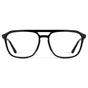 Black || Men's Double Bridge Aviator Prescription Glasses with Black Frame and Clear Lens on a white background