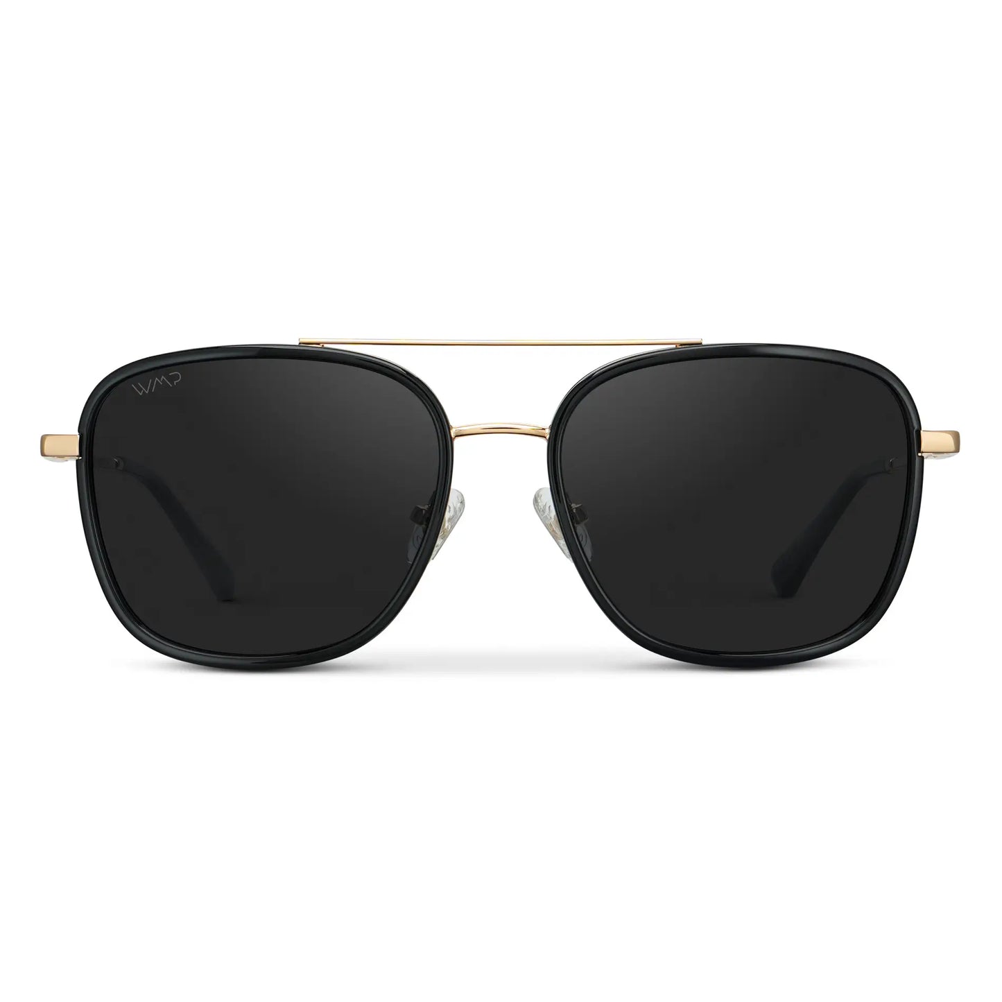 Black / Black Lens || Women's Black Aviator Metal Frame Sunglasses with Black Polarized Lenses