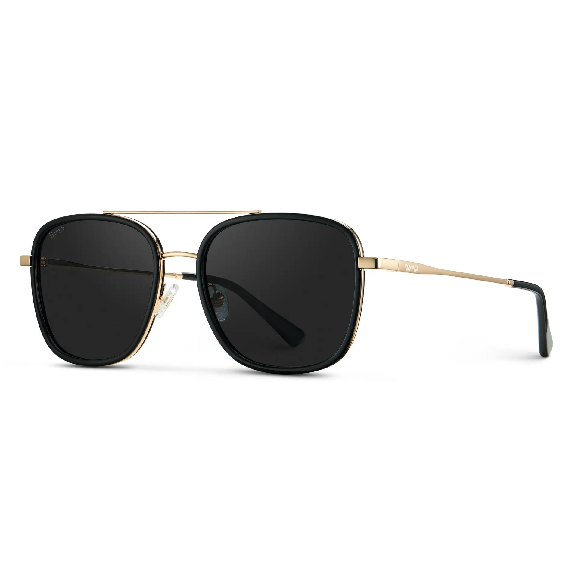 Black / Black Lens || Women's Black Aviator Metal Frame Sunglasses with Black Polarized Lenses