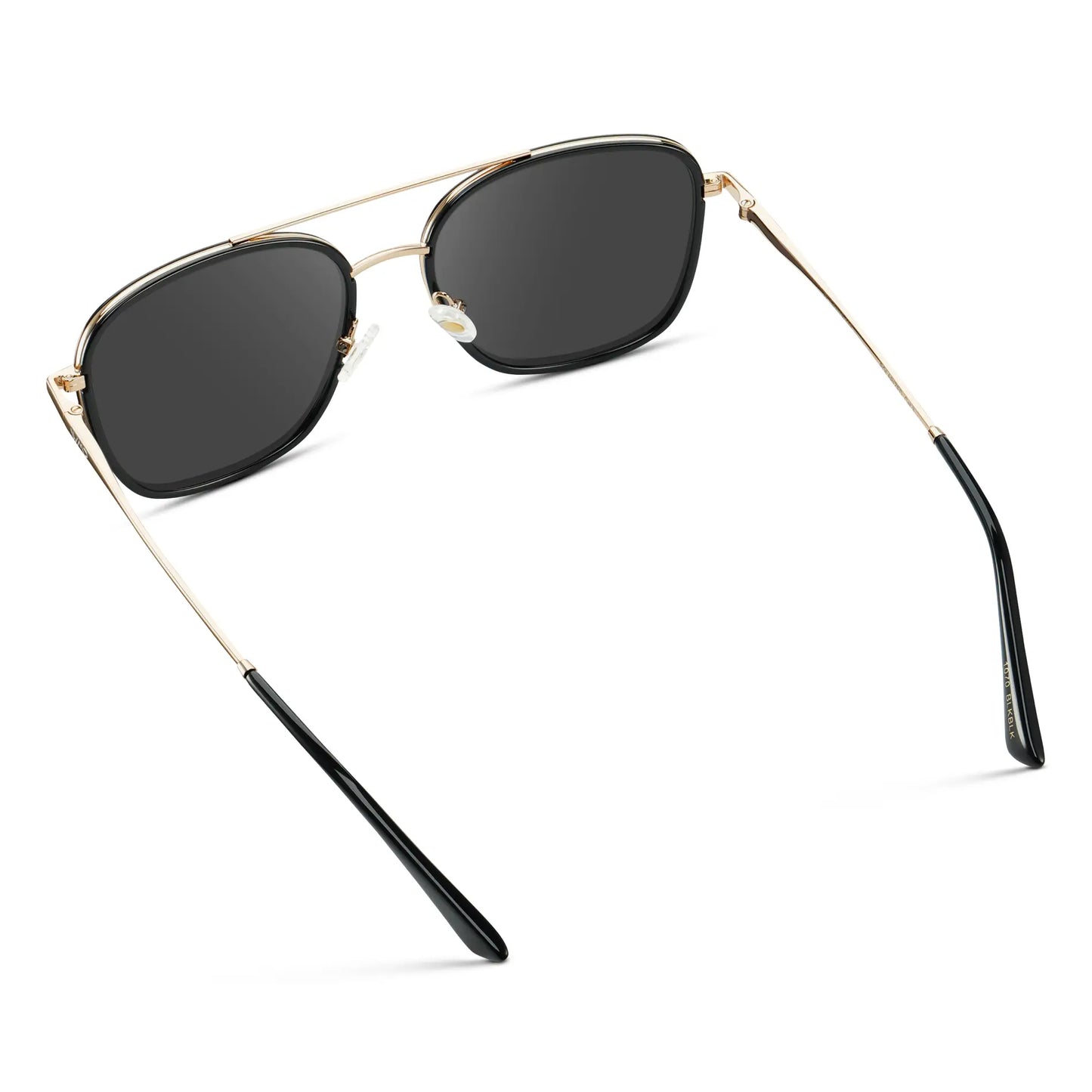 Black / Grey || Women's Oversized Square Aviator Prescription Eyeglasses with Black Acetate and Stainless Steel Frame and Grey Lenses