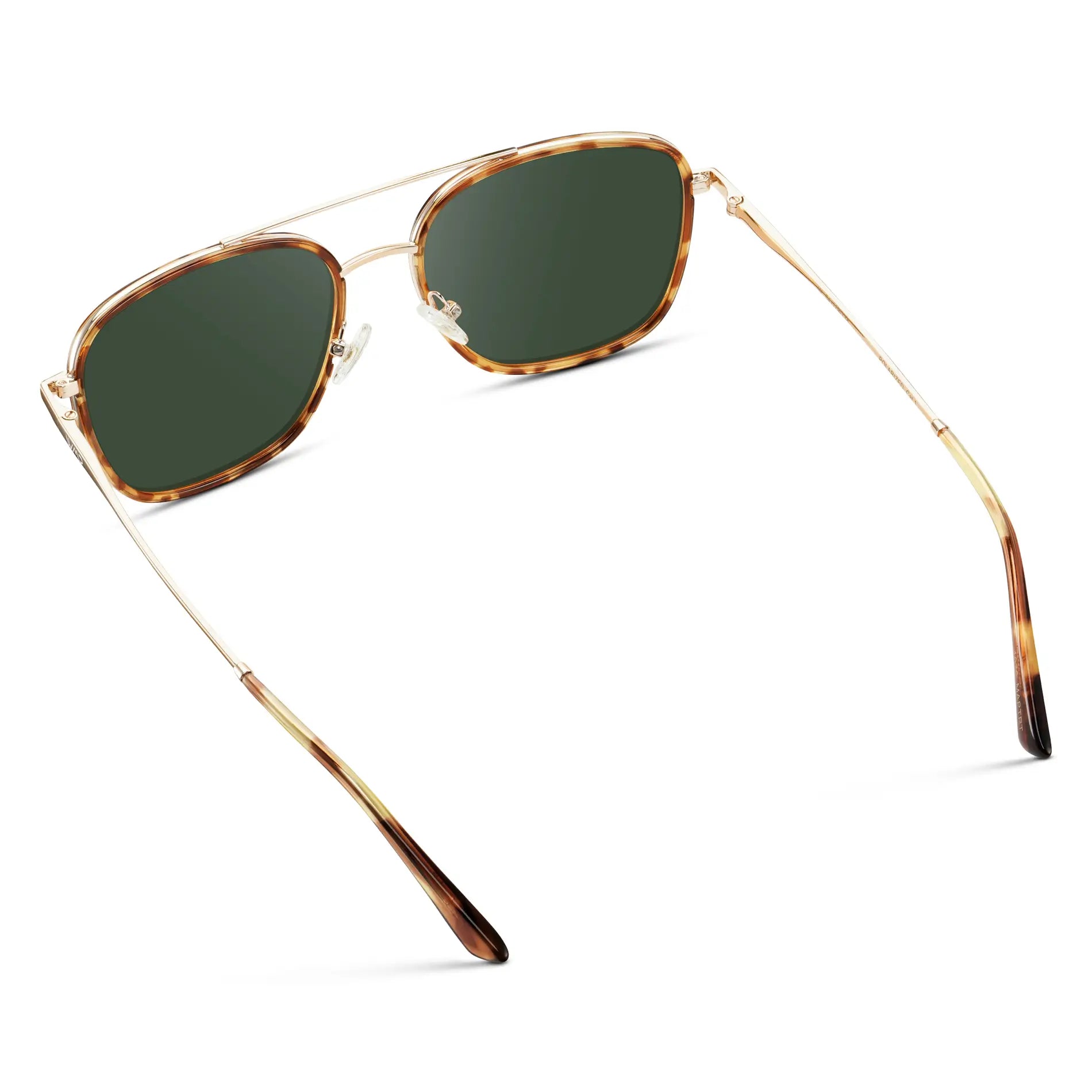 Honeycomb Tortoise / G15 || Women's Oversized Prescription Sunglasses with Honeycomb Tortoise Acetate Frame, Gold Stainless Steel Temples and Green Prescription Lens