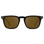Black / Amber || Men's Rectangular Prescription Sunglasses with Black Frame and Amber Lenses on a white background