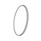 Line art icon of a thin oval lens shown at an angle, illustrating slim lens thickness