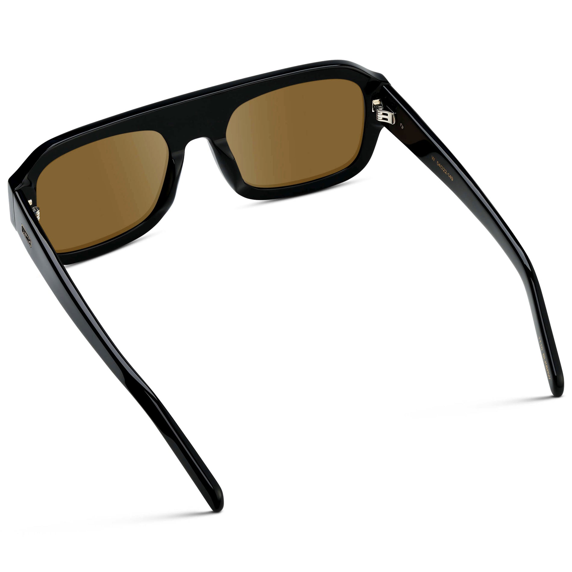 Black / Amber || Women's Chunky Rectangular Prescription Sunglasses with Black Acetate Frame and Amber Prescription Lens