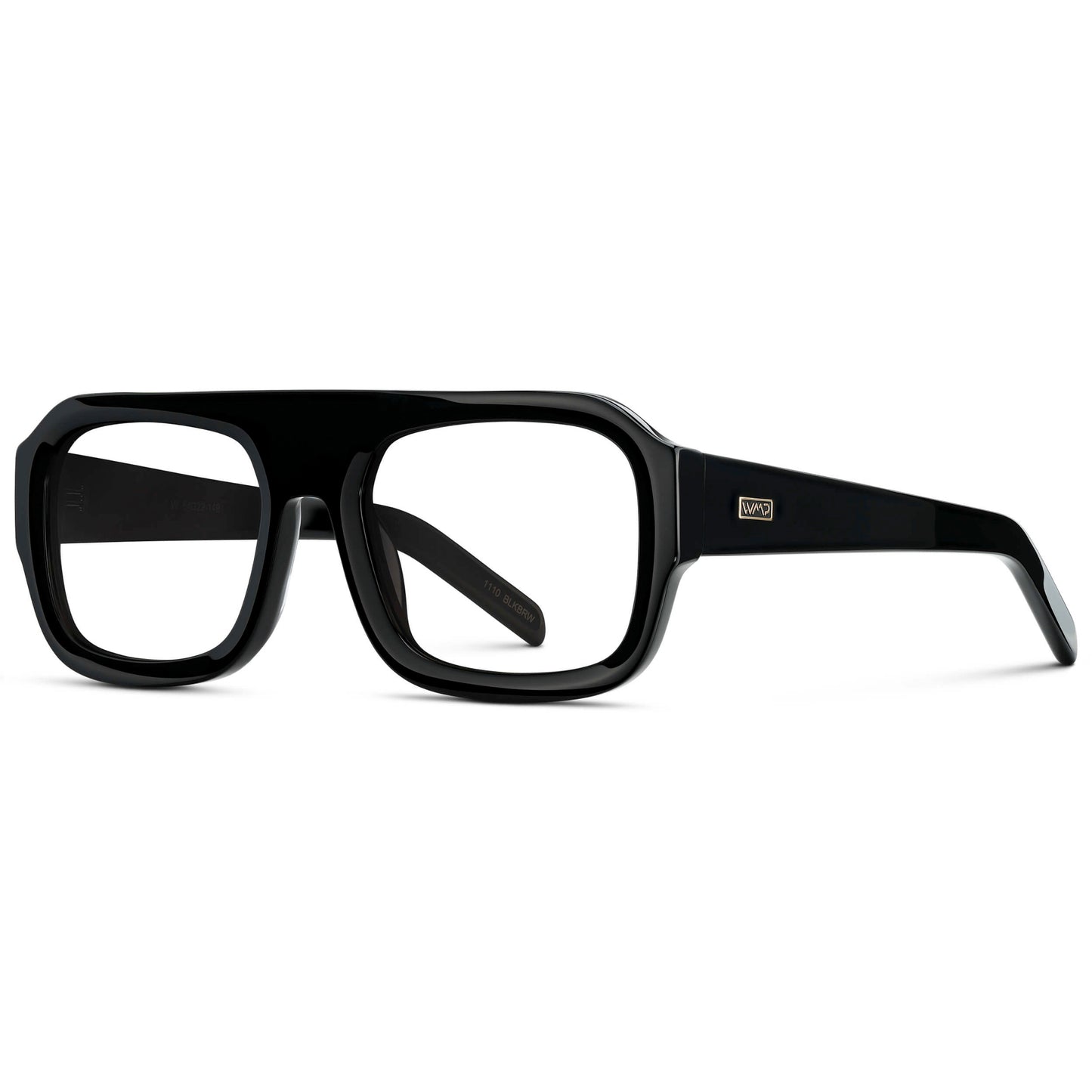 Black || Women's Chunky Rectangular Eyeglasses with Black Acetate Frame and Clear Prescription Lens