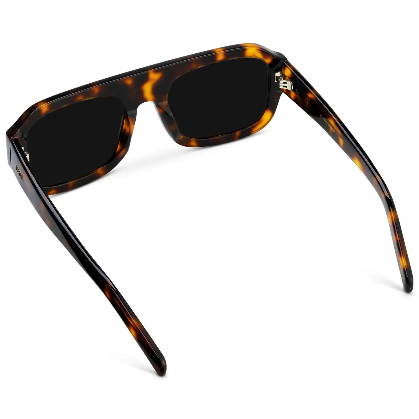 Brown Tortoise / Triple Black Lens || Women's Chunky Rectangular Sunglasses with Brown Tortoise Acetate Frame and Triple Black Polarized Lens