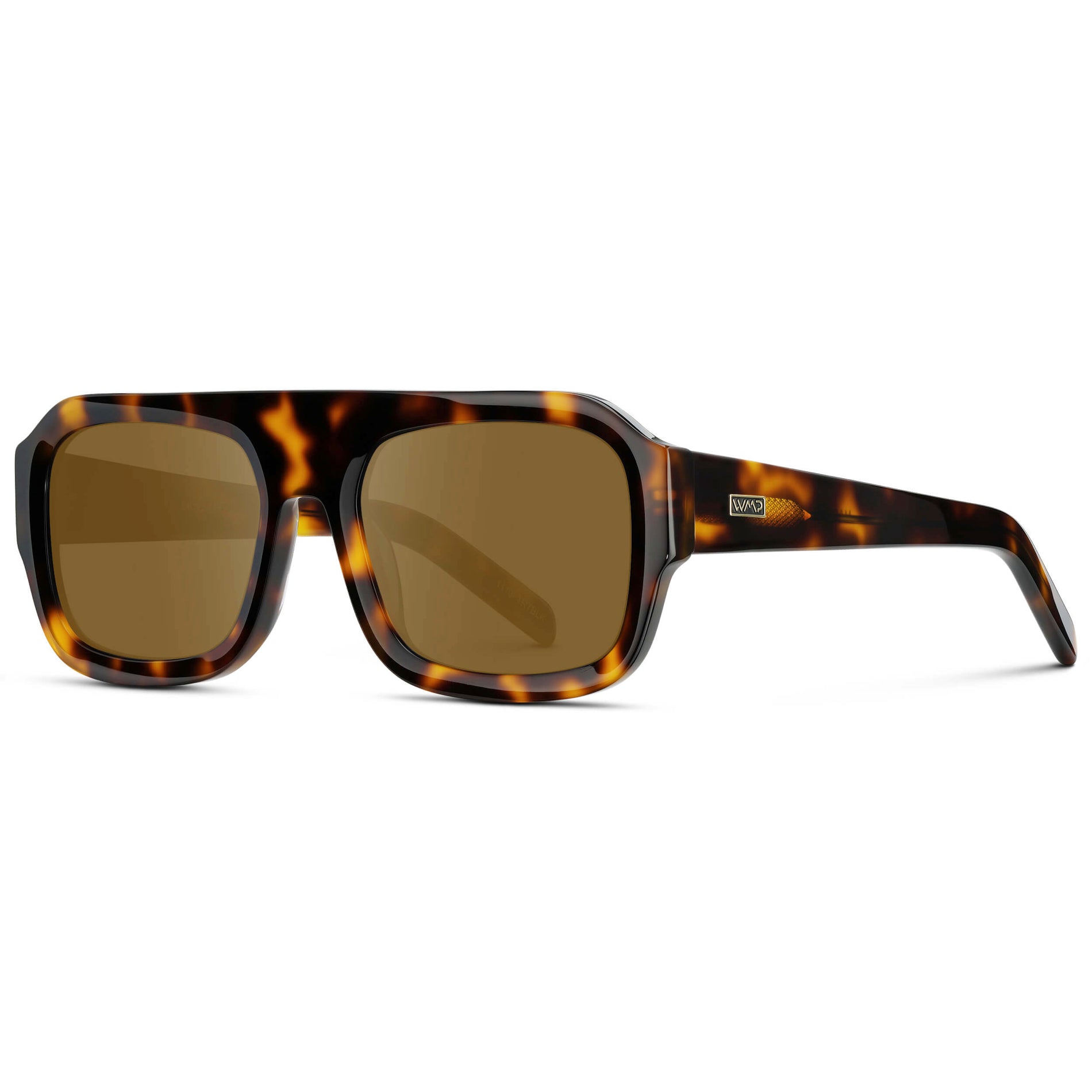 Brown Tortoise / Amber || Women's Chunky Rectangular Prescription Sunglasses with Brown Tortoise Acetate Frame and Amber Prescription Lens