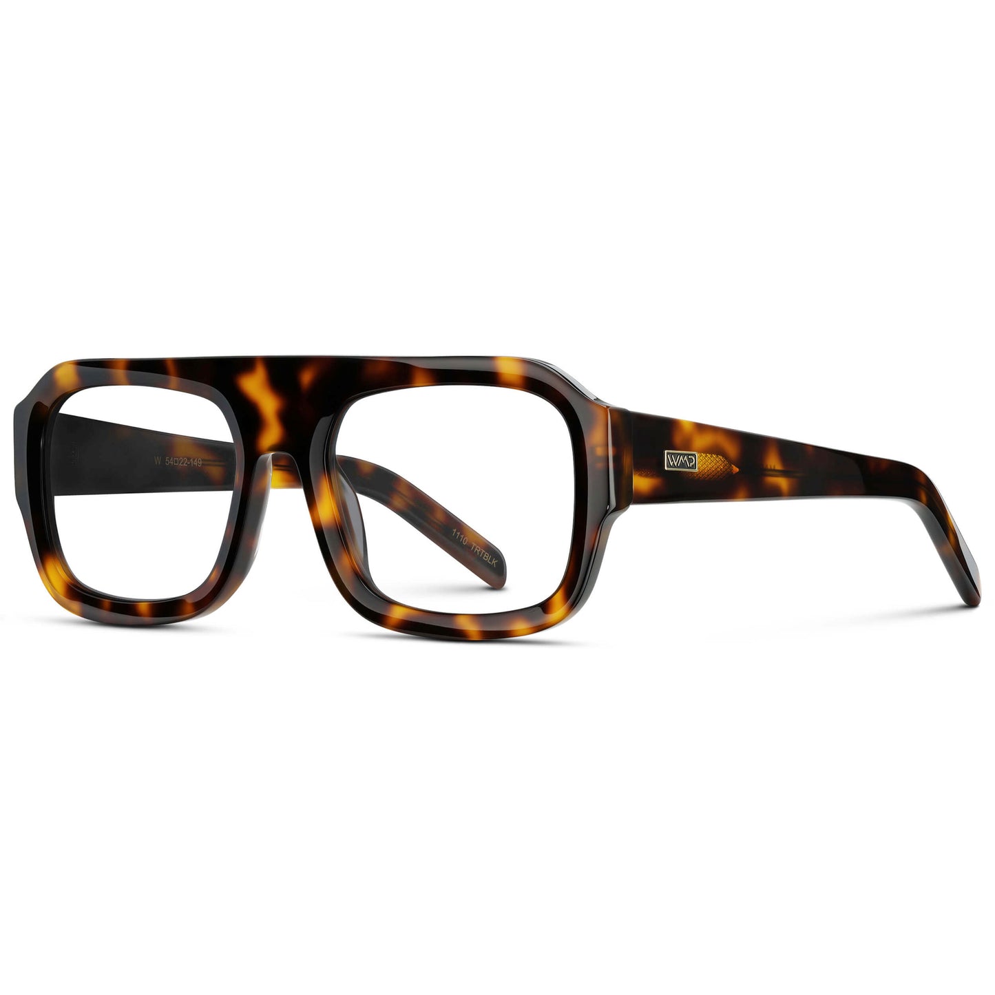 Brown Tortoise || Women's Chunky Rectangular Eyeglasses with Brown Tortoise Acetate Frame and Clear Prescription Lens