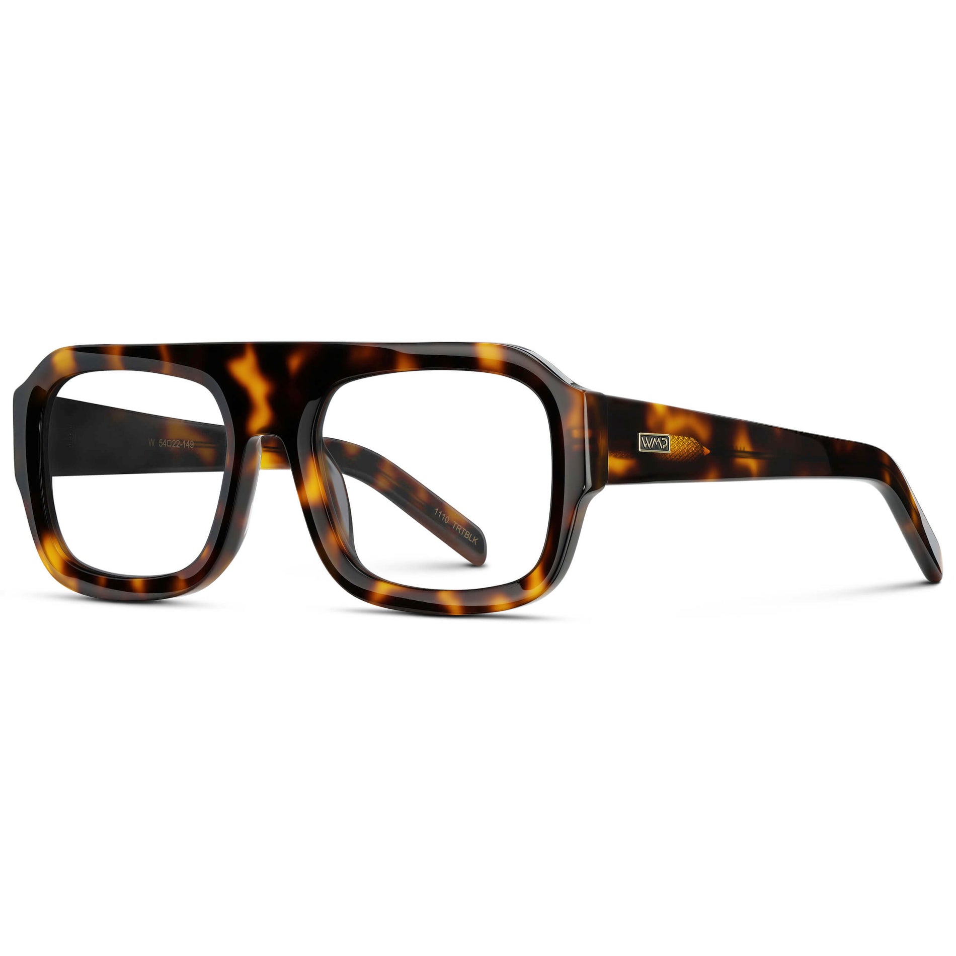 Brown Tortoise || Women's Chunky Rectangular Eyeglasses with Brown Tortoise Acetate Frame and Clear Prescription Lens