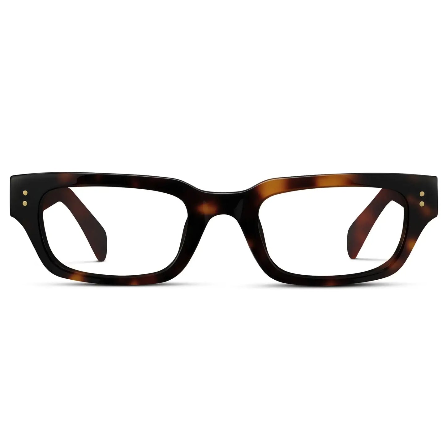Brown Tortoise || Women's Rectangular Prescription Eyeglasses with Brown Tortoise Frame and Clear Lenses on a white background
