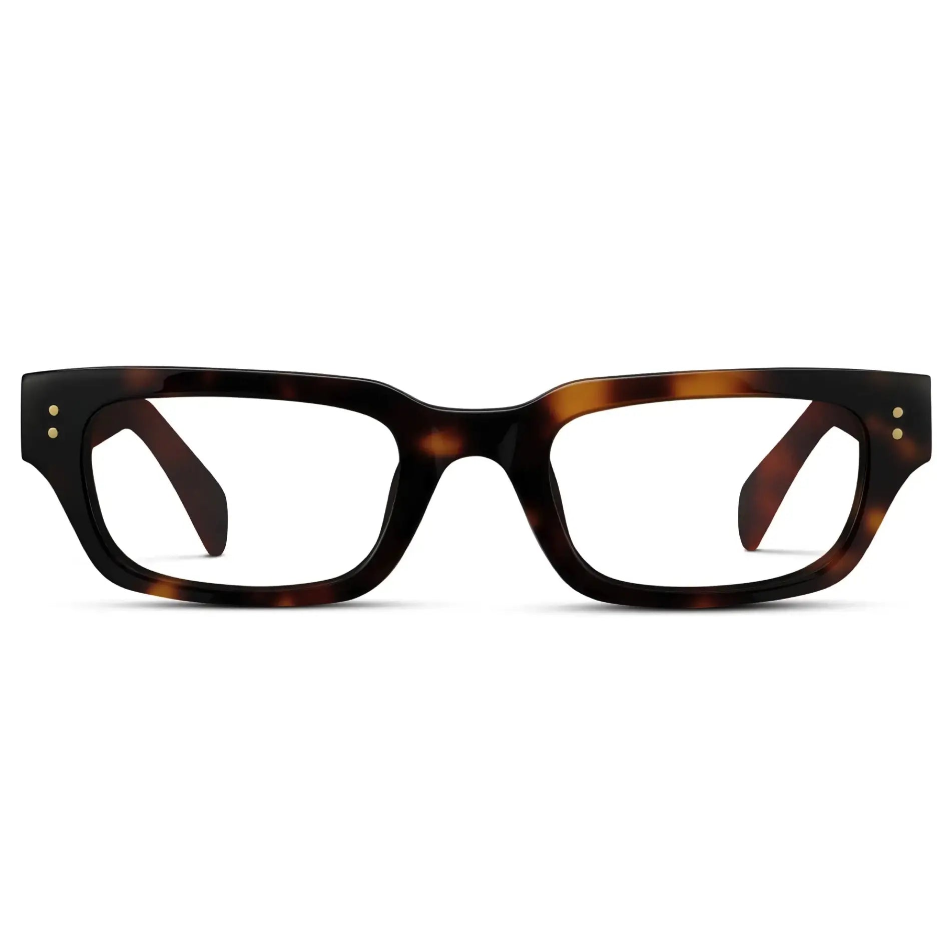 Brown Tortoise || Women's Rectangular Prescription Eyeglasses with Brown Tortoise Frame and Clear Lenses on a white background
