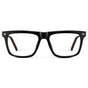 Black || Men's Classic Rectangular Prescription Eyeglasses with Black Frame and Clear Lens on a white background
