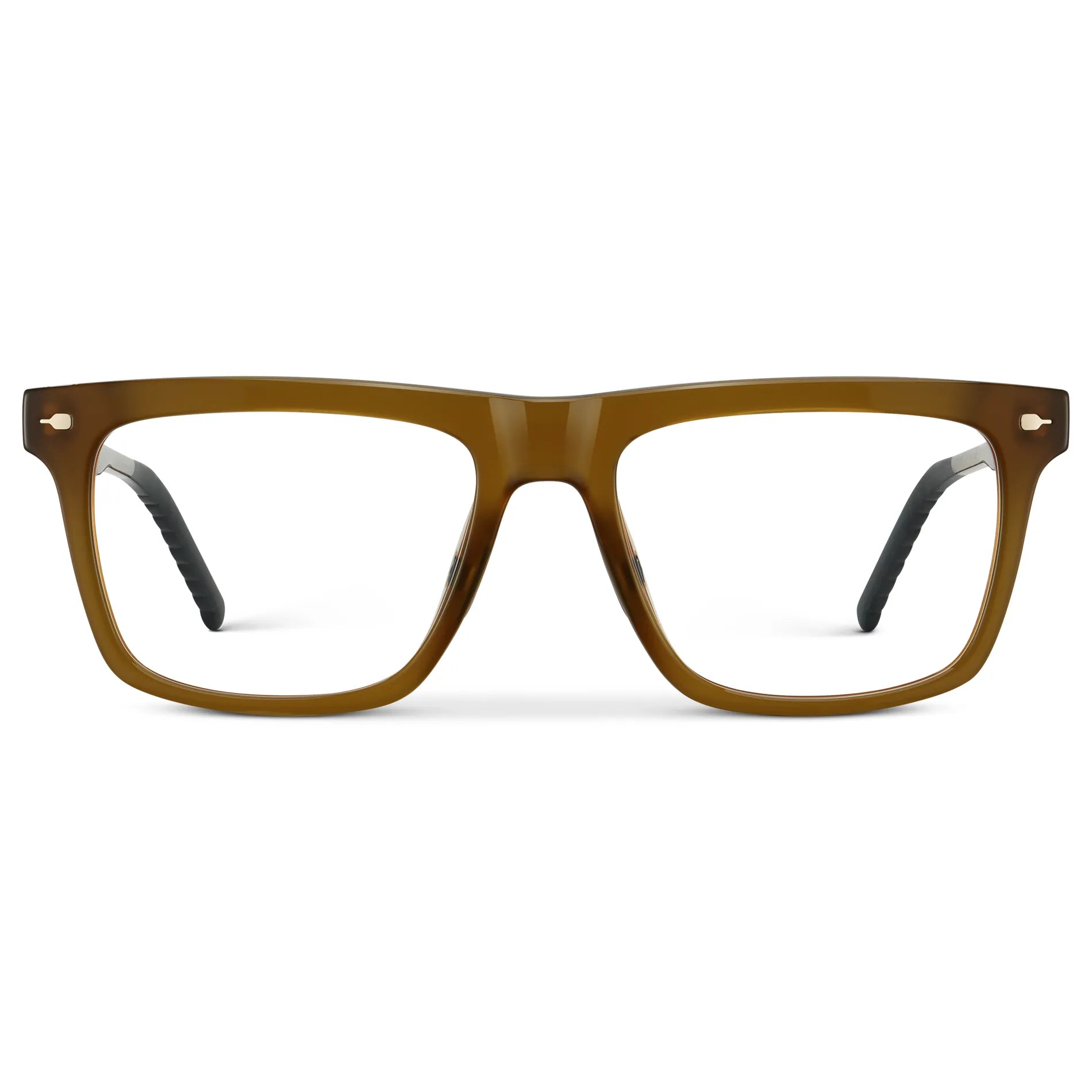Dune Brown || Men's Classic Rectangular Prescription Eyeglasses with Dune Brown Frame and Clear Lens on a white background