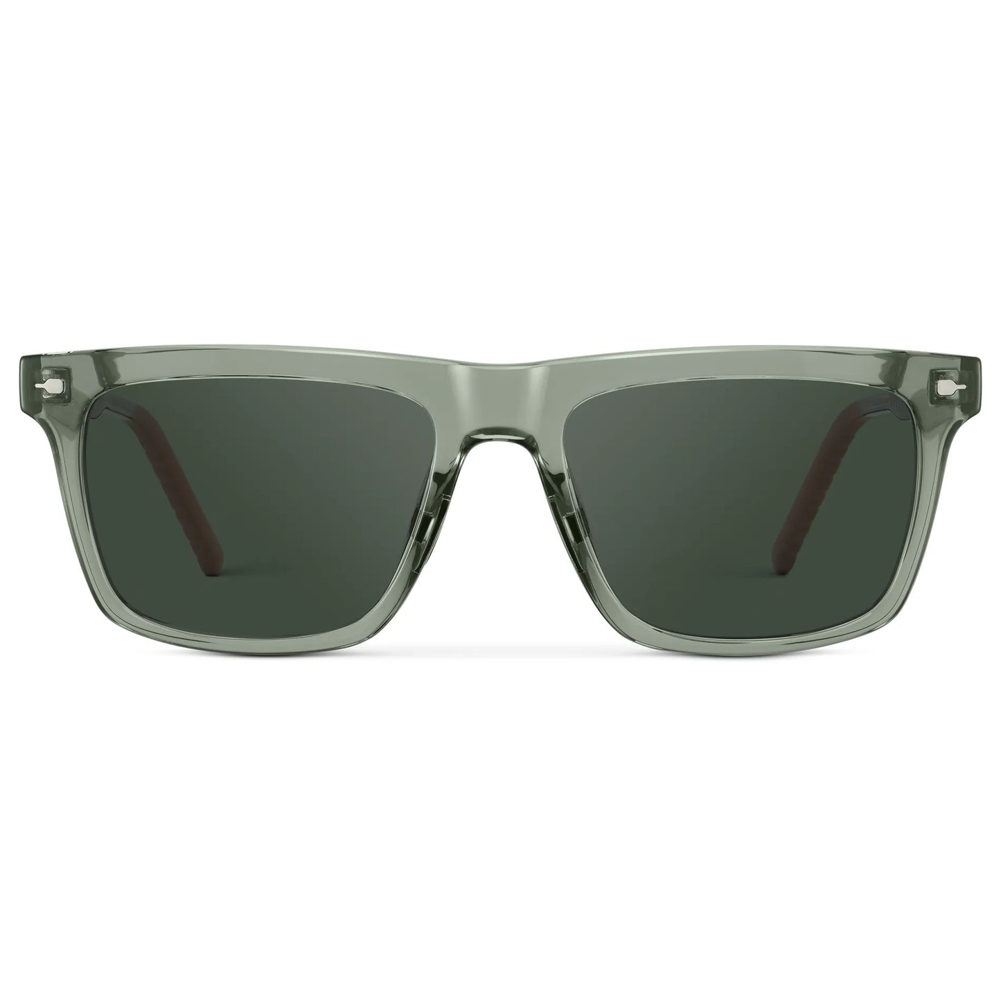 Sage Green / G15 || Men's Classic Rectangular Prescription Sunglasses with Sage Green Frame and Green Lens on a white background