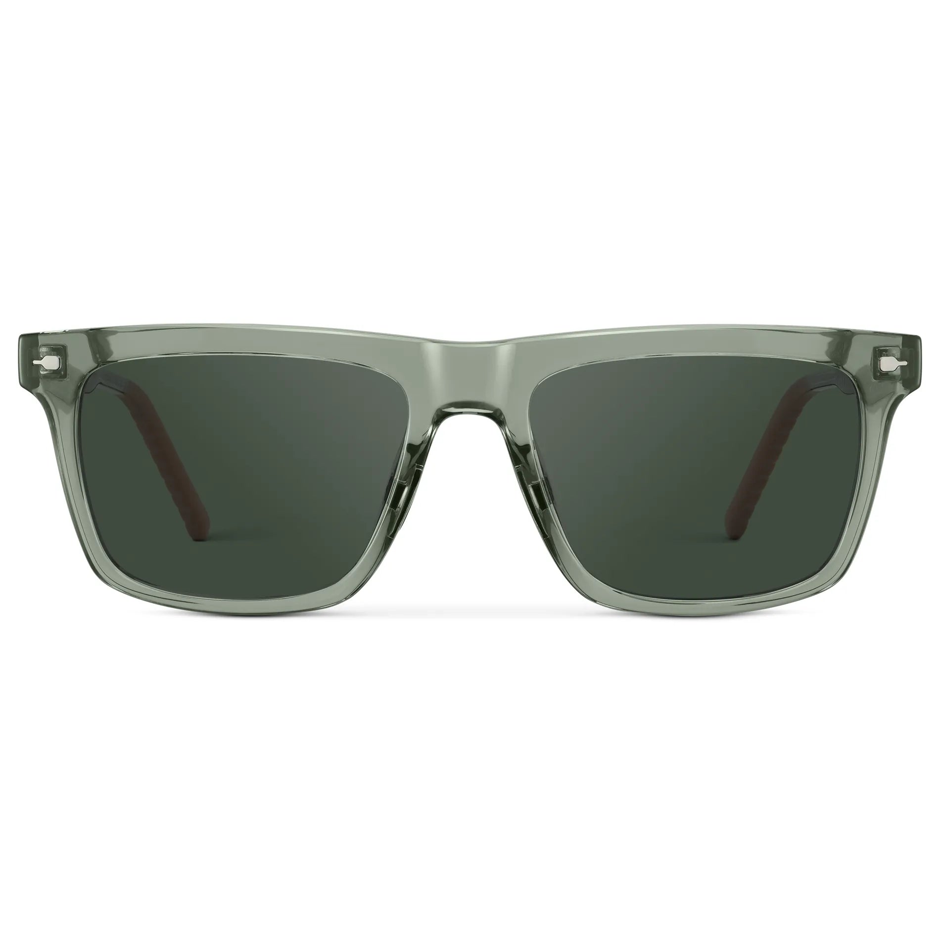Sage Green / G15 || Men's Classic Rectangular Prescription Sunglasses with Sage Green Frame and Green Lens on a white background