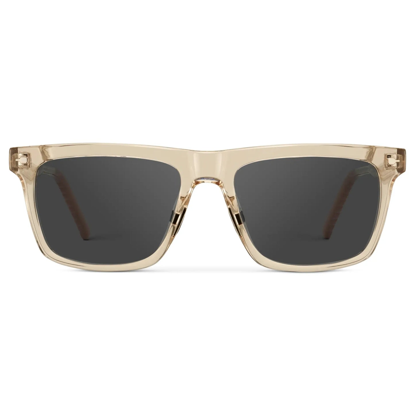 Sand Brown / Grey || Men's Classic Rectangular Sunglasses with Sand Brown Frame and Grey Lens on a white background