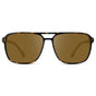 Obsidian Gold Tortoise / Amber || Obsidian Gold Tortoise Square Aviator Prescription Sunglasses with Brown Lenses on a white background