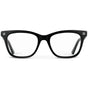Black || Women's Prescription Retro Cat-eye Eyeglasses with Black Acetate Frame and Clear Lens on a white background