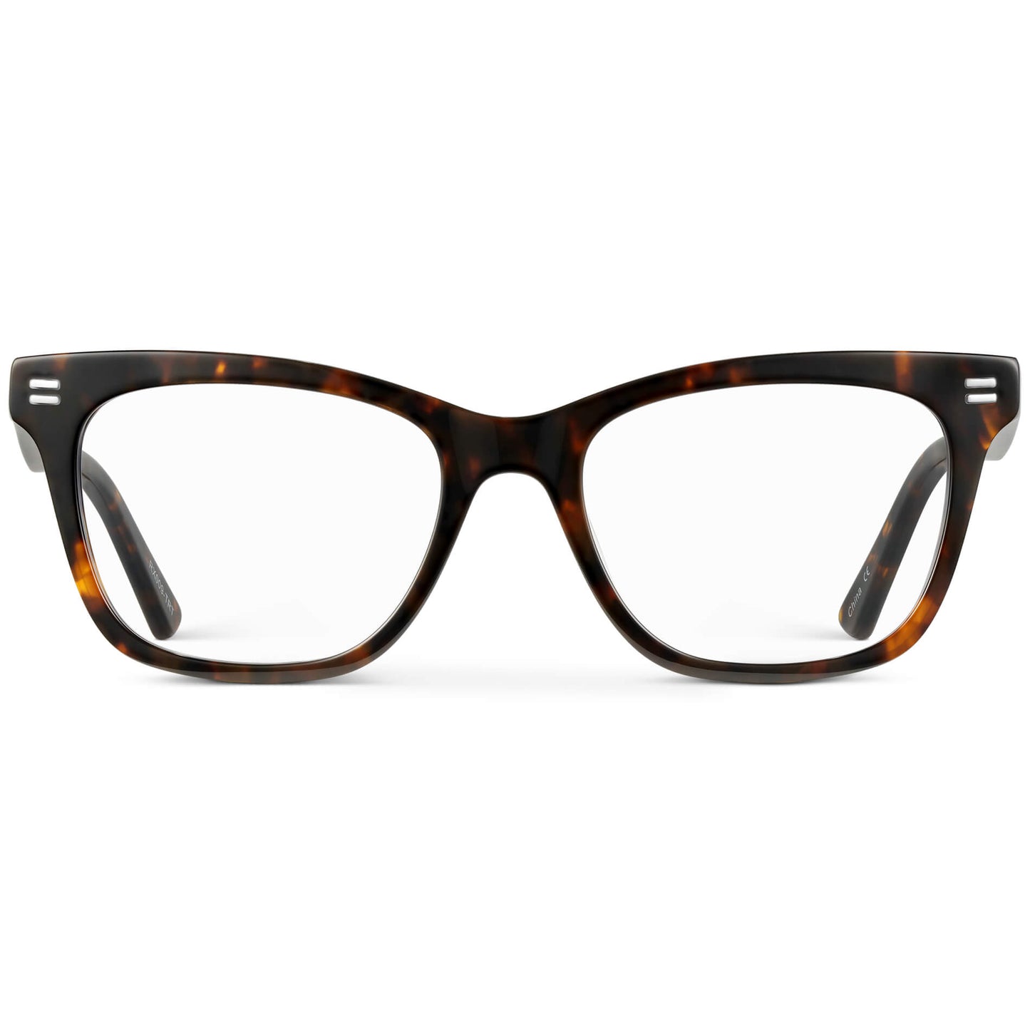 Brown Tortoise || Women's retro cat-eye brown tortoise frames with clear blue light blocking lens