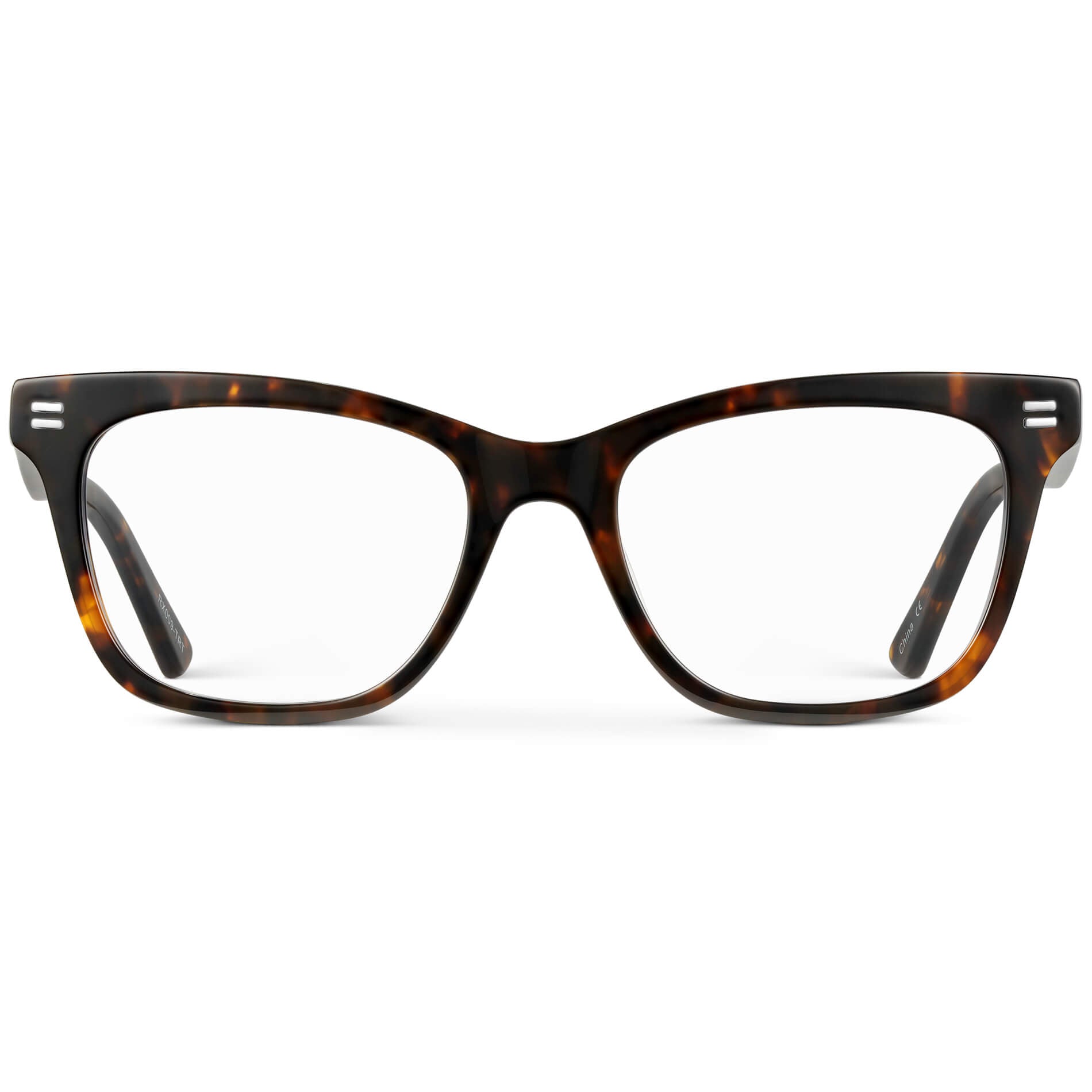 Brown Tortoise || Women's retro cat-eye brown tortoise frames with clear blue light blocking lens