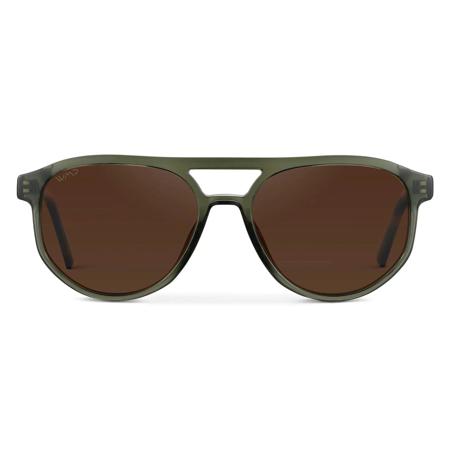 Tortoise Sage / Brown Lens || Men’s Modern Double Bridge Aviator Tortoise Sage Sunglasses with Brown Lenses